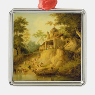 The Banks of the Ganges, c.1820-30 (oil on canvas) Metal Ornament