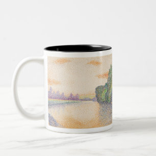 The Banks of the Marne at Dawn Two-Tone Coffee Mug