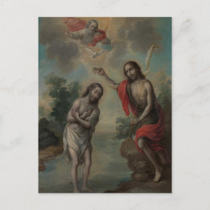 The Baptism of Christ by Nicolás Enríquez Postcard