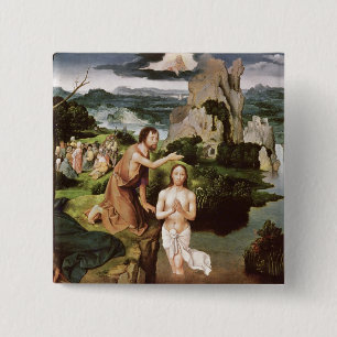 The Baptism of Christ, c.1515 15 Cm Square Badge