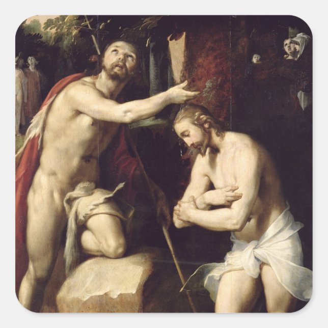 The Baptism of Christ Square Sticker (Front)