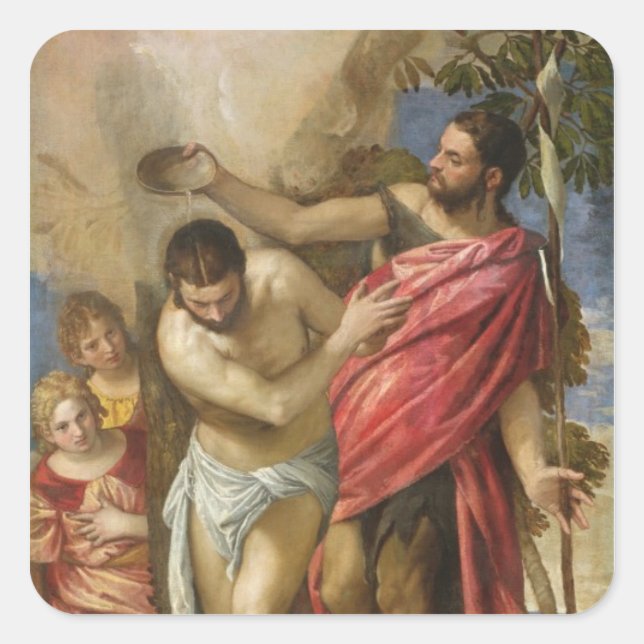 The Baptism of Christ Square Sticker (Front)