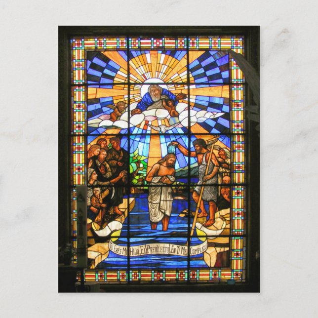 The Baptism of Christ - Stained Glass - Postcard (Front)