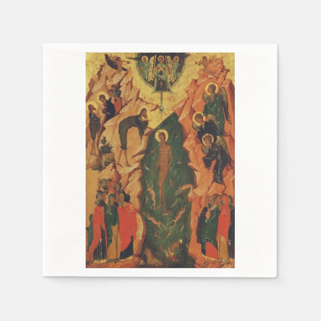 The Baptism of Jesus Christ Byzantine icon Napkin (Front)