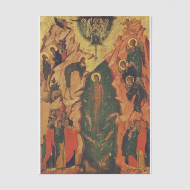 The Baptism of Jesus Christ Byzantine icon Tissue Paper (Front)