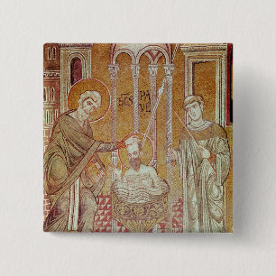 The Baptism of St. Paul By Ananias 15 Cm Square Badge