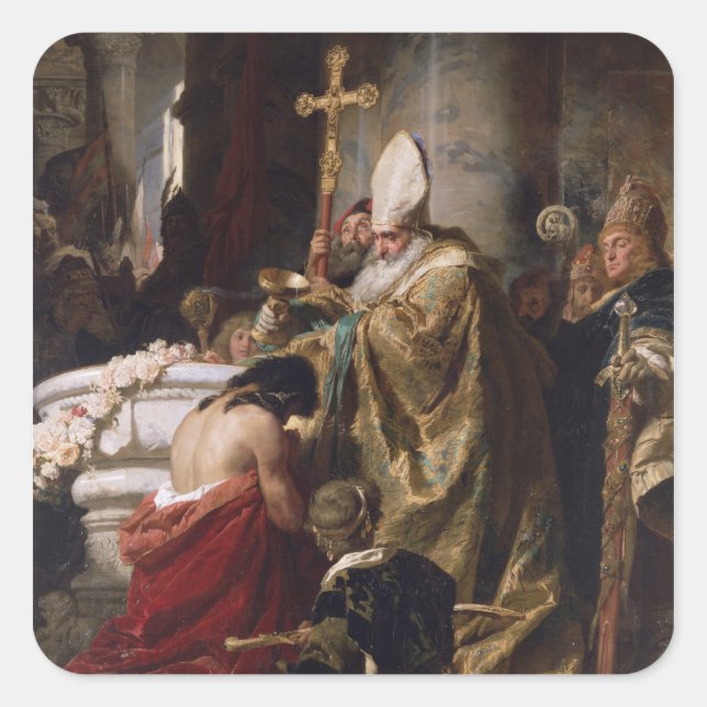 The Baptism of Vajk Square Sticker (Front)