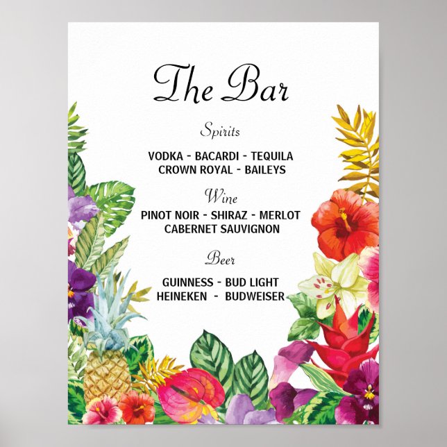 The Bar Aloha Luau Event Sign Wedding Reception (Front)