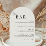 The Bar Minimalist Drinks Menu Card<br><div class="desc">"The Bar" drinks sign. Customise with your drink selections for the bar at your wedding or next big event</div>