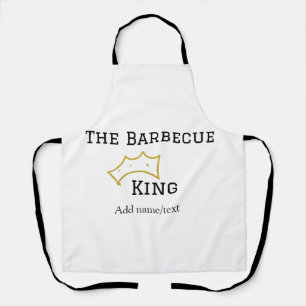 The Barbecue king crownadd name text cooking best Apron