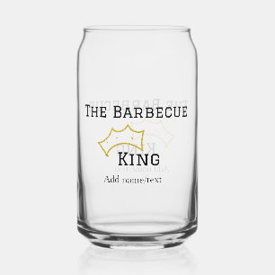 The Barbecue king crownadd name text cooking best  Can Glass