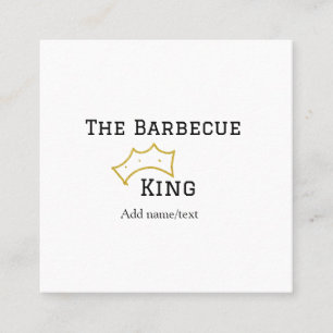 The Barbecue king crownadd name text cooking best Square Business Card