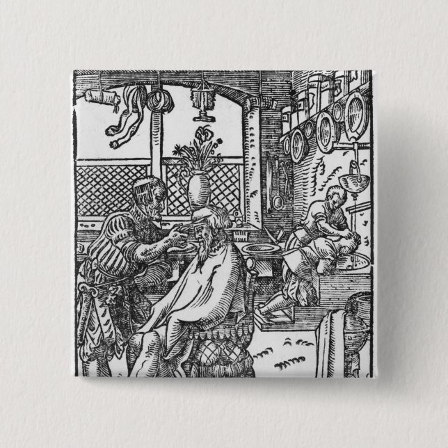The Barber 15 Cm Square Badge (Front)