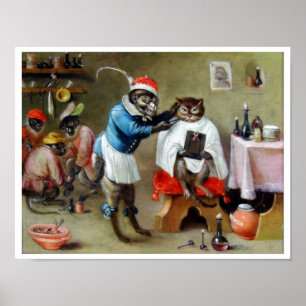The Barber Monkey Poster