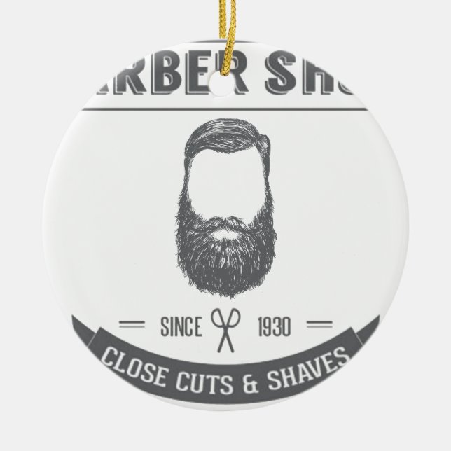 The barber shop ceramic tree decoration (Front)