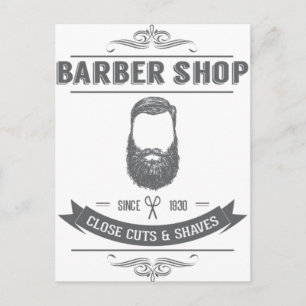 The barber shop postcard
