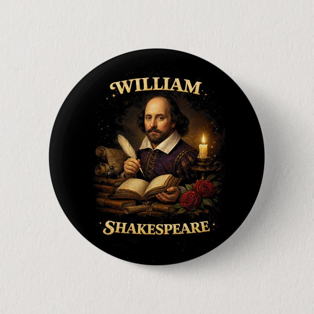 The Bard by Candlelight 6 Cm Round Badge (Front)
