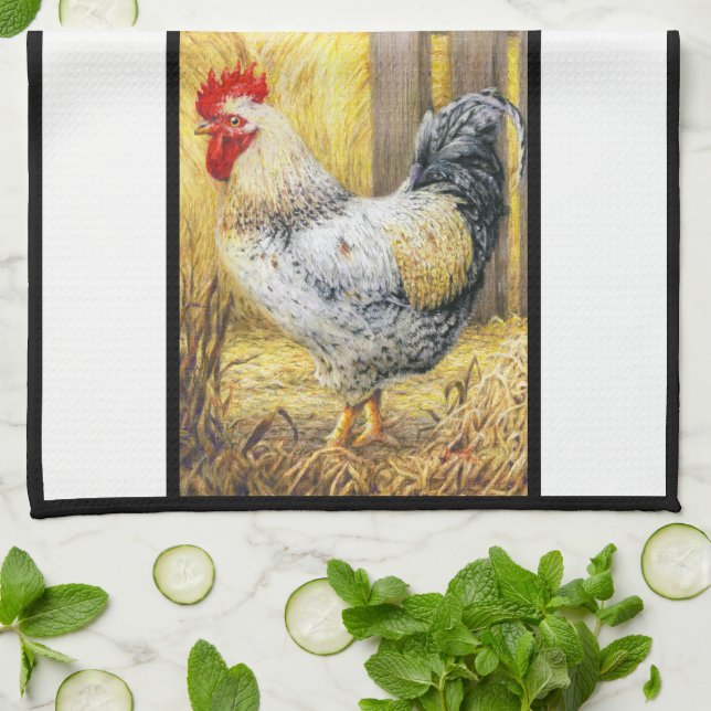 The Barn Rooster Tea Towel (Folded)