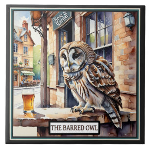The Barred Owl Barred from a Pup Ceramic Tile