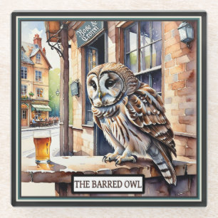 The Barred Owl Barred from a Pup Glass Coaster