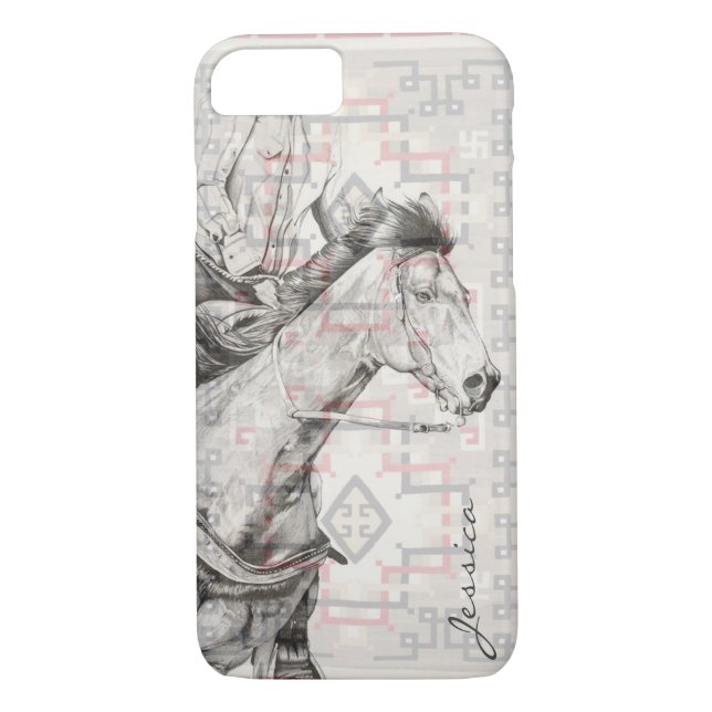 The Barrel Racer (navajo pattern) Case-Mate iPhone Case (Back)