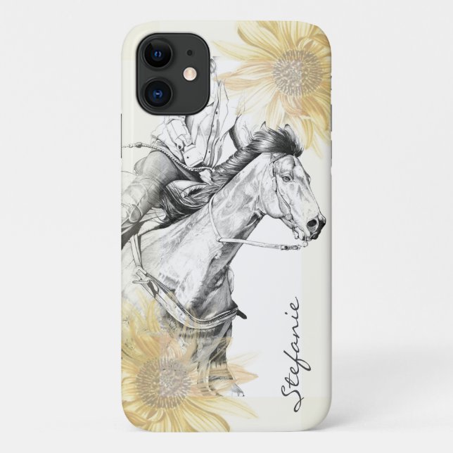 The Barrel Racer (sunflowers) iPhone 11 Case (Back)