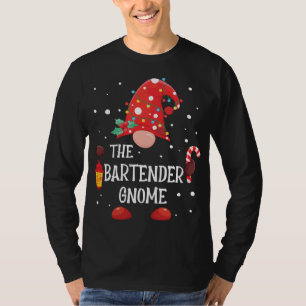 The Bartender Gnome Matching Family Christmas Gnom T-Shirt