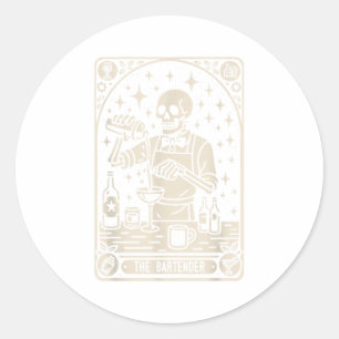 The Bartender Tarot Card Halloween Mixologist Barm Classic Round Sticker