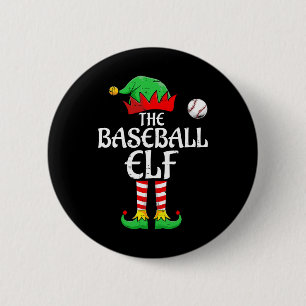 The Baseball Elf Family Matching Group Christmas S 6 Cm Round Badge