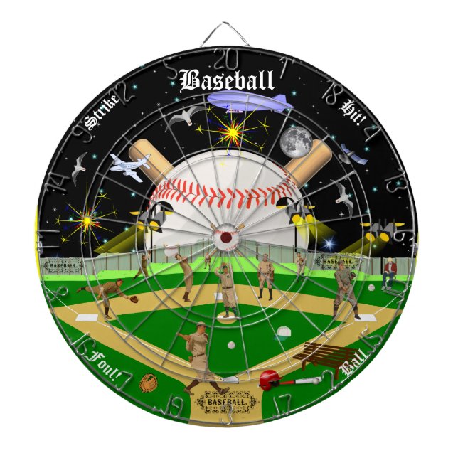 The Baseball Field Starry Nights Dartboard (Front)