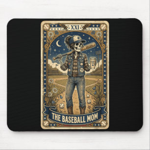The Baseball Mum Skeleton Tarot Card Bat Coffee Mouse Pad