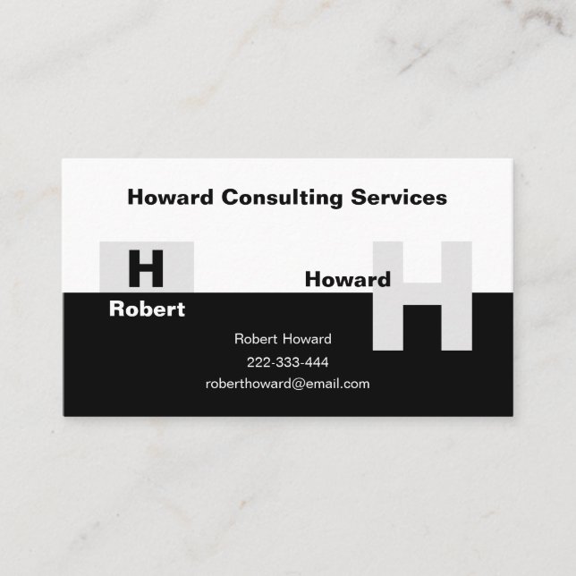 The Basic Black and White Business Card (Front)