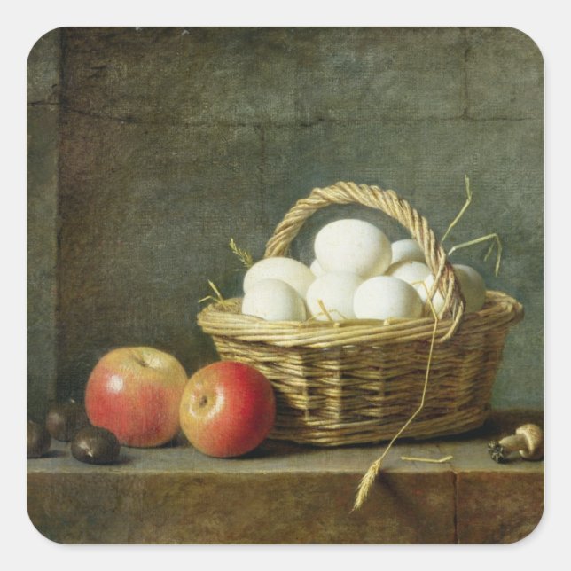 The Basket of Eggs, 1788 Square Sticker (Front)