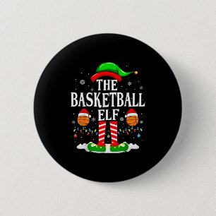 The Basketball Elf Bball Xmas Basketball Christmas 6 Cm Round Badge