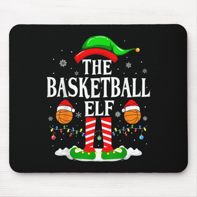The Basketball Elf Bball Xmas Basketball Christmas Mouse Pad (Front)