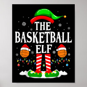 The Basketball Elf Bball Xmas Basketball Christmas Poster