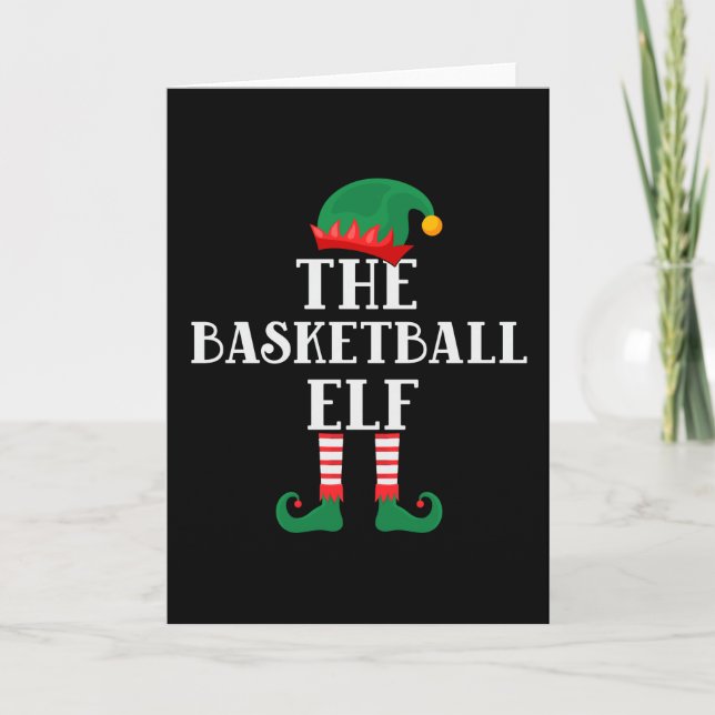 The Basketball Elf Funny Christmas Card (Front)