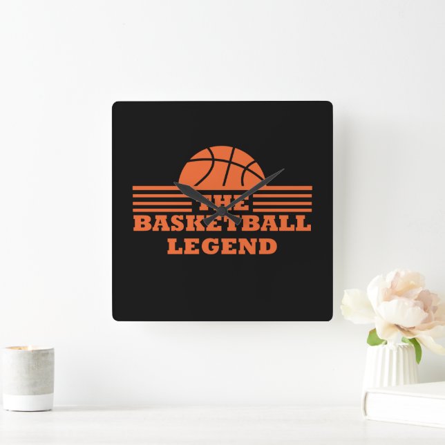 The basketball legend for coach square wall clock (Home)