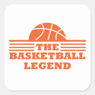 The basketball legend orange ball square sticker