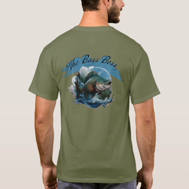 The Bass Boss Customisable Fishing T-Shirt (Back)