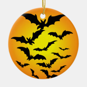 The bat of Halloween - Ceramic Tree Decoration