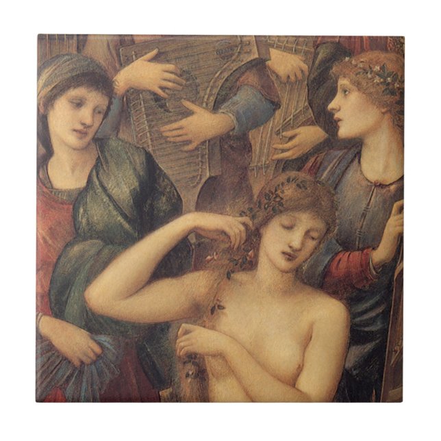 The Bath of Venus by Sir Edward Coley Burne-Jones Tile (Front)