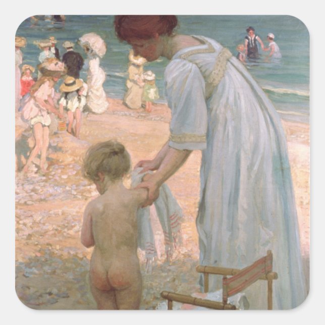 The Bathing Hour Square Sticker (Front)