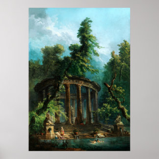 The Bathing Pool by Hubert Robert Poster