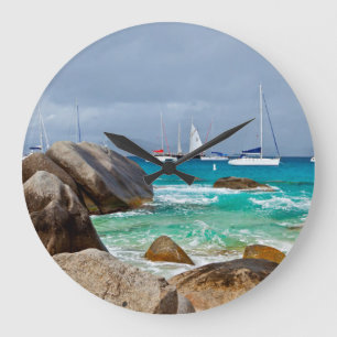 The Baths, Virgin Gorda, British Virgin Islands Large Clock