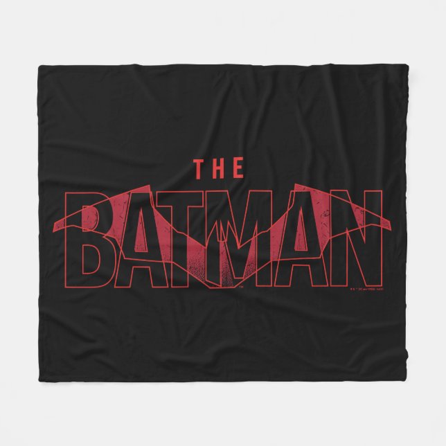 The Batman Bat Overlaid Logo Fleece Blanket (Front (Horizontal))