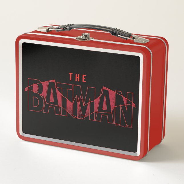 The Batman Bat Overlaid Logo Metal Lunch Box (Front)