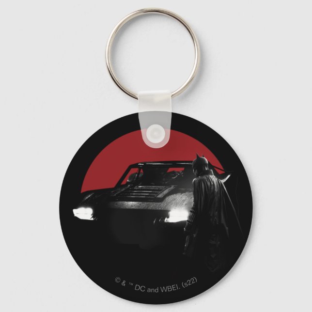 The Batman & Batmobile Graphic Key Ring (Front)