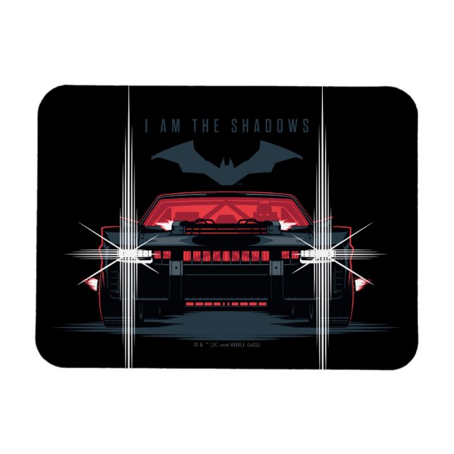 The Batman Batmobile - I Am The Shadows Magnet (Horizontal)
