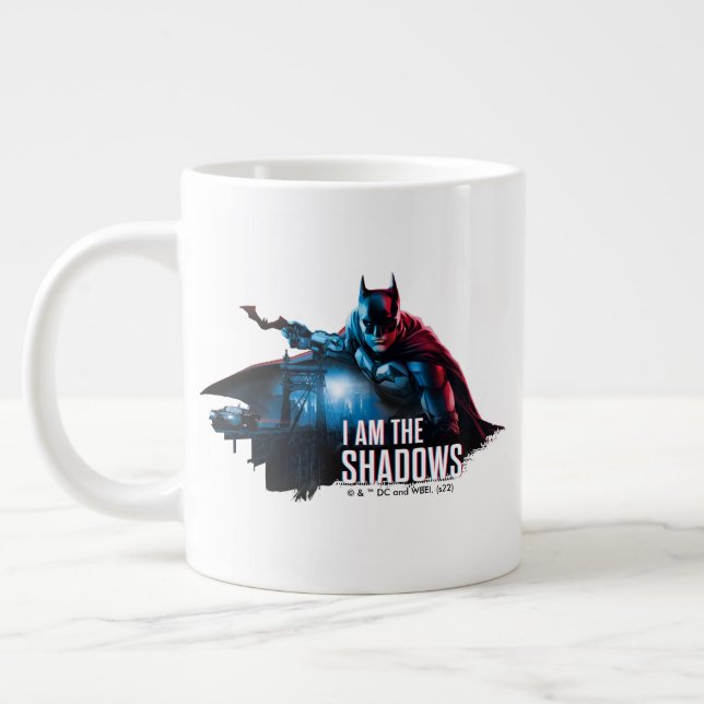 The Batman Character Graphic - I Am The Shadows Large Coffee Mug (Left)